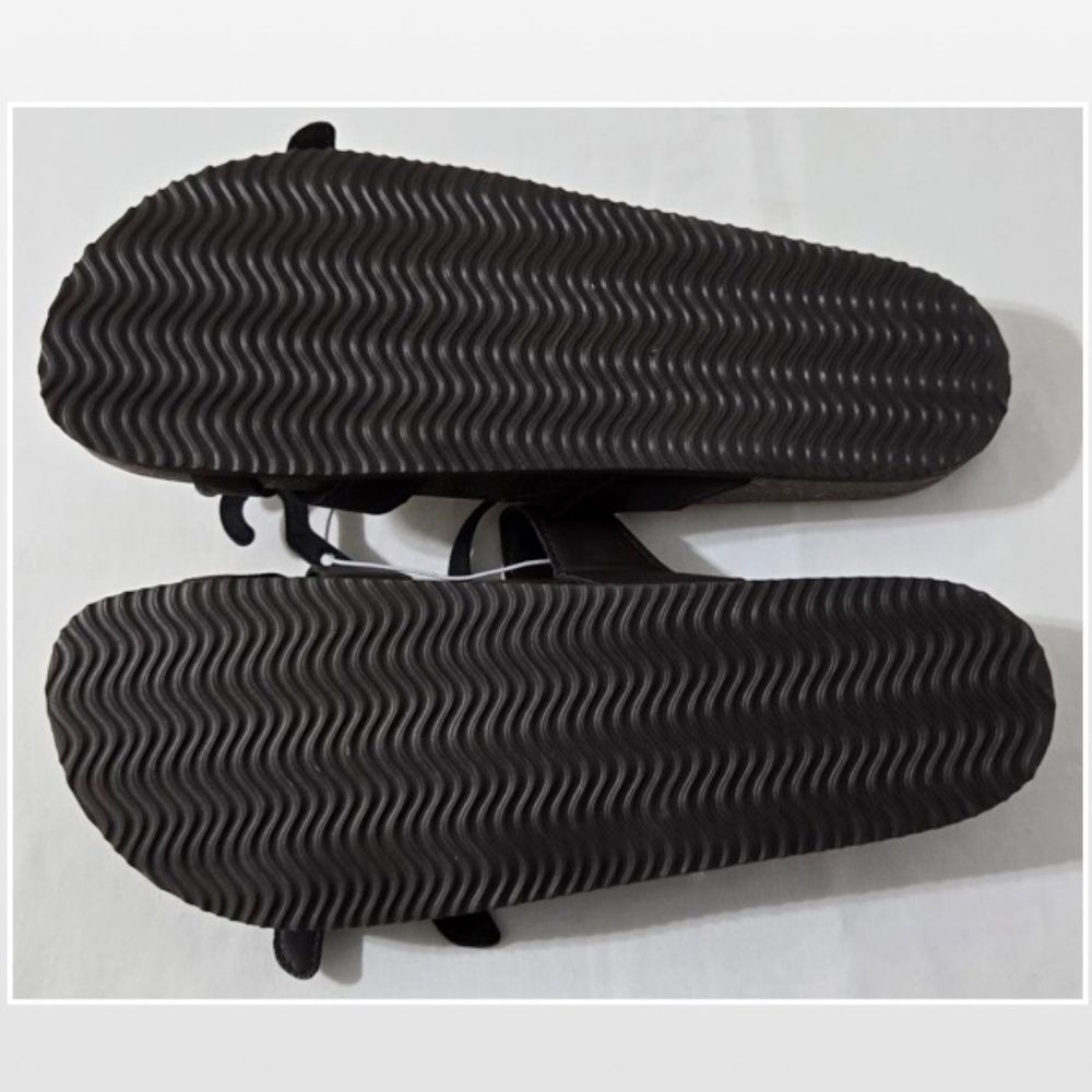 New Falls Creek Shoes Womens Sandals Dark Brown Straps Buckles Slip On Size 11 - Picture 10 of 15